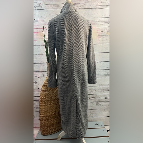 Glamorous TALL Longline Coat in Herringbone Size 4 Tall - Picture 8 of 12